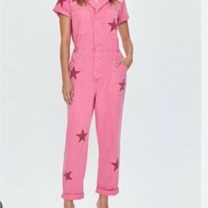 pistola Pink Star-Print Jumpsuit